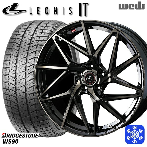 【取付対象】195/65R15 ノア ヴォクシー 2022年製 ブリヂストン ブリザック WS90 Weds ウェッズ レオニス IT PBMC/TI 15インチ 6.0J 5穴 114.3 スタッドレスタイヤホイール4本セット 送料無料