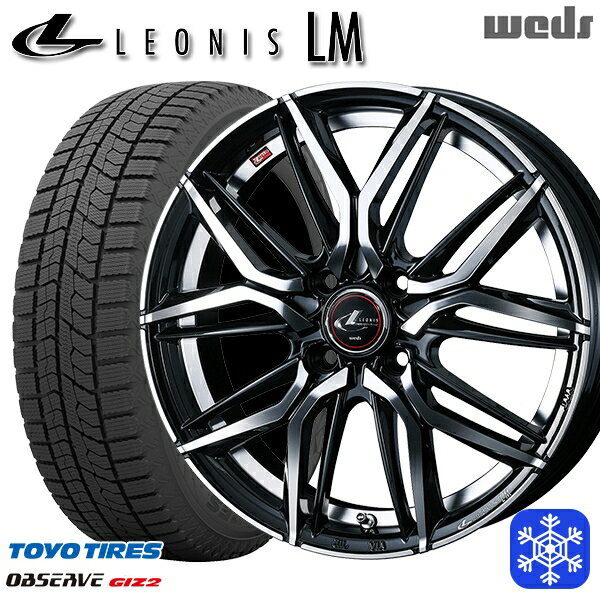 スタッドレスタイヤホイール4本セット 155/65R14 75Q 2023〜2024年製 トーヨー オブザーブ ギズ2 Weds ウェッズ レオニス LM PBMC 14インチ 4.5J 4H100