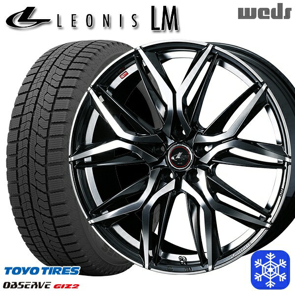 スタッドレスタイヤホイール4本セット 205/55R16 アクセラ リーフ 2023〜2024年製 トーヨー オブザーブ ギズ2 Weds ウェッズ レオニス LM PBMC 16インチ 6.5J 5H114.3