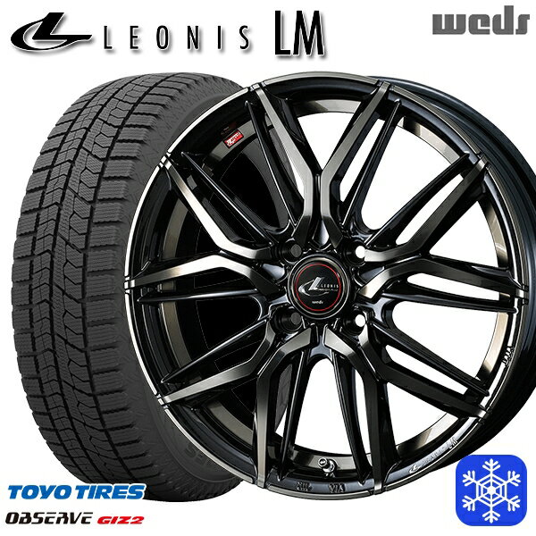 スタッドレスタイヤホイール4本セット 165/55R14 モコ ルークス 2022〜2023年製 トーヨー オブザーブ ギズ2 Weds ウェッズ レオニス LM PBMC/TI 14インチ 4.5J 4H100