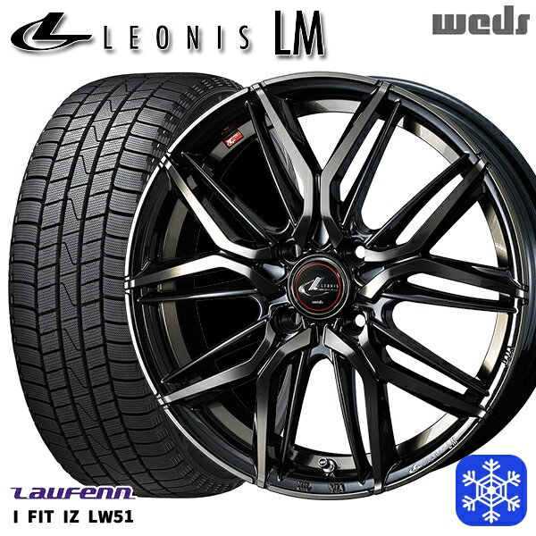 【取付対象】175/70R14 ヤリス ヴィッツ 2022年製 ラウフェン I FIT IZ LW51 Weds ウェッズ レオニス LM PBMC/TI 14インチ 5.5J 4穴 100 スタッドレスタイヤホイール4本セット 送料無料