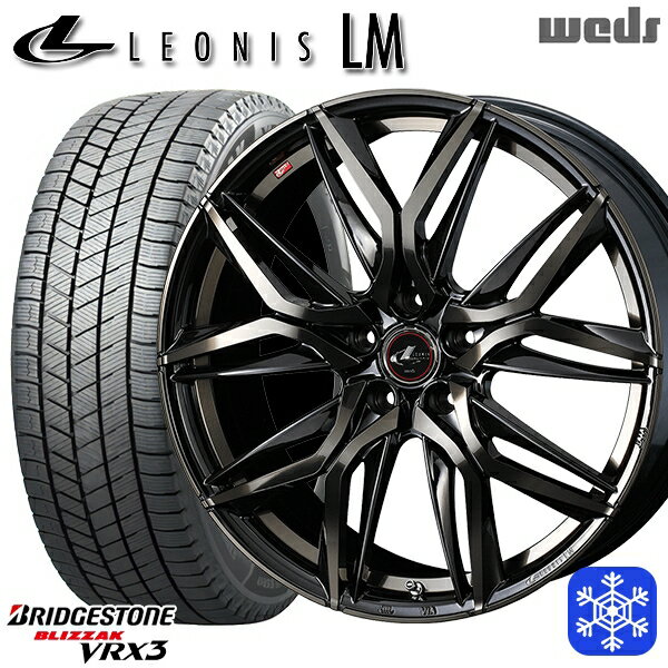 スタッドレスタイヤホイール4本セット 215/60R17 96Q アルファード ヴェルファイア 2023〜2024年製 ブリヂストン ブリザック VRX3 Weds ウェッズ レオニス LM PBMC/TI 17インチ 7.0J 5H114.3