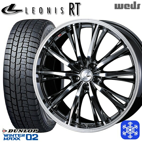 スタッドレスタイヤホイール4本セット 215/55R17 94T フォレスター レガシィ 2023年製 ダンロップ ウィンターマックス WM02 ■ Weds ウェッズ レオニス RT BMCMC 17インチ 7.0J 5H100