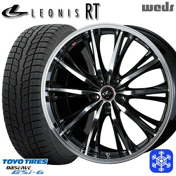 スタッドレスタイヤホイール4本セット 225/55R18 デリカD5 エクストレイル 2022〜2023年製 トーヨー オブザーブ GSi-6 Weds ウェッズ レオニス RT PBMC 18インチ 8.0J 5H114.3