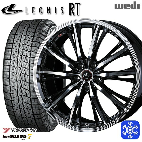 スタッドレスタイヤホイール4本セット 215/60R17 96Q アルファード ヴェルファイア 2022年製 ヨコハマアイスガード IG70 Weds ウェッズ レオニス RT PBMC 17インチ 7.0J 5H114.3