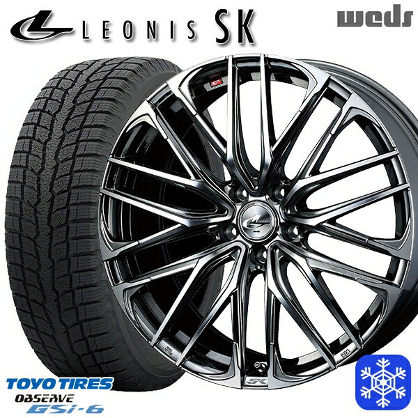 スタッドレスタイヤホイール4本セット 225/55R18 デリカD5 エクストレイル 2022〜2023年製 トーヨー オブザーブ GSi-6 Weds ウェッズ レオニス SK BMCMC 18インチ 7.0J 5H114.3