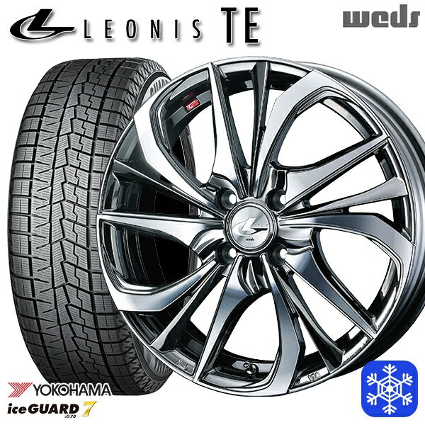 スタッドレスタイヤホイール4本セット 195/45R17 アクア ヴィッツ 2023〜2024年製 ヨコハマ アイスガード IG70 Weds ウェッズ レオニス TE BMCMC 17インチ 6.5J 4H100