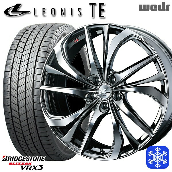 【取付対象】215/50R18 ヤリスクロス ジューク 2022〜2023年製 ブリヂストン ブリザック VRX3 Weds ウェッズ レオニス TE BMCMC 18インチ 7.0J 5穴 114.3 スタッドレスタイヤホイール4本セット 送料無料