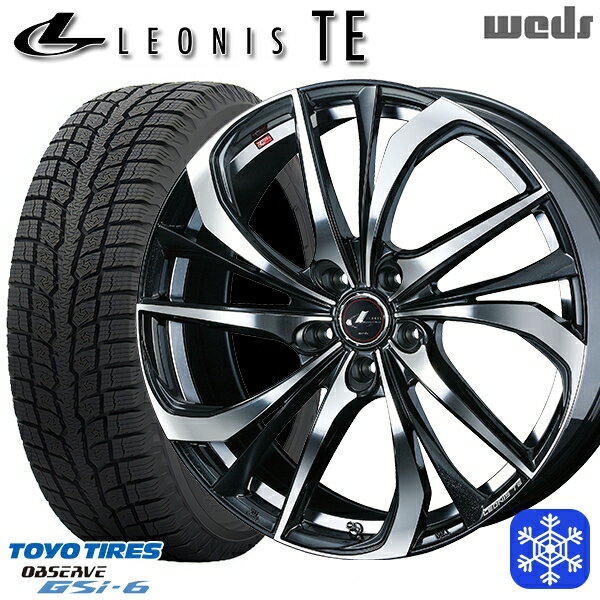 【取付対象】225/55R18 デリカD5 エクストレイル 2022〜2023年製 トーヨー オブザーブ GSi-6 Weds ウェッズ レオニス TE PBMC 18インチ 7.0J 5穴 114.3 スタッドレスタイヤホイール4本セット 送料無料