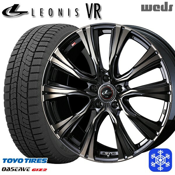 スタッドレスタイヤホイール4本セット 205/55R16 アクセラ リーフ 2023〜2024年製 トーヨー オブザーブ ギズ2 Weds ウェッズ レオニス VR PBMC/TI 16インチ 6.5J 5H114.3