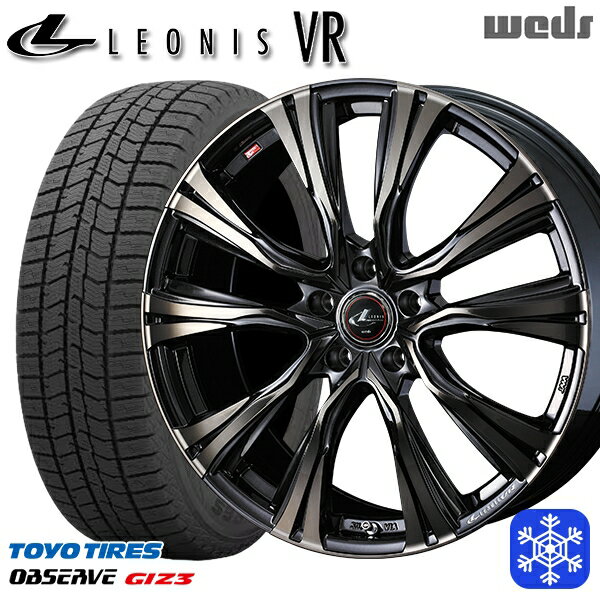 スタッドレスタイヤホイール4本セット 205/65R15 ステップワゴン オデッセイ 2024年製 トーヨー オブザーブ ギズ3 Weds ウェッズ レオニス VR PBMC/TI 15インチ 6.0J 5H114.3