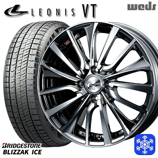 【取付対象】195/55R16 カローラ フィット 2021〜2022年製 ブリヂストン ブリザックアイス Weds ウェッズ レオニス VT BMCMC 16インチ 6.0J 4穴 100 スタッドレスタイヤホイール4本セット 送料無料