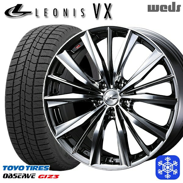 スタッドレスタイヤホイール4本セット 225/45R18 クラウン レヴォーグ 2024年製 トーヨー オブザーブ ギズ3 Weds ウェッズ レオニス VX BMCMC 18インチ7.0J 5H114.3