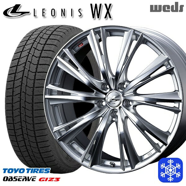 スタッドレスタイヤホイール4本セット 235/50R18 アルファード ヴァルファイア 2024年製 トーヨー オブザーブ ギズ3 Weds ウェッズ レオニス WX HSMC 18インチ 7.0J 5H114.3