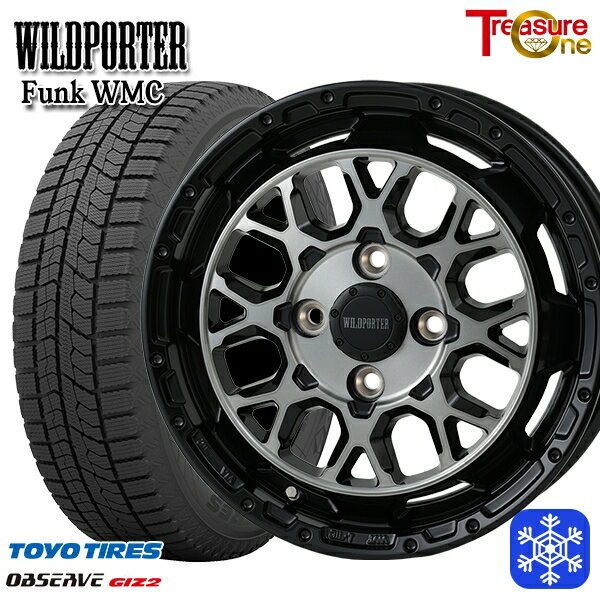 スタッドレスタイヤホイール4本セット 165/55R14 モコ ルークス 2022〜2023年製 トーヨー オブザーブ ギズ2 トレジャーワン ワイルドポーター ファンク WMC BP/BC 14インチ 4.5J 4H100