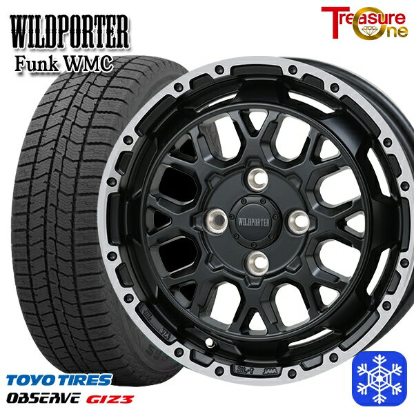 スタッドレスタイヤホイール4本セット 165/55R14 モコ ルークス 2024〜2025年製 トーヨー オブザーブ ギズ3 トレジャーワン ワイルドポーター ファンク WMC MB/RP 14インチ 4.5J 4H100