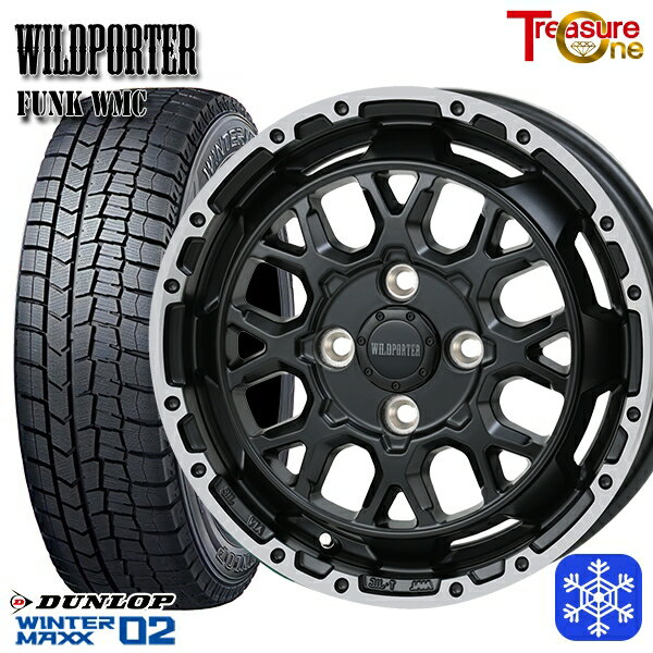 スタッドレスタイヤホイール4本セット 165/55R14 モコ ルークス 数量限定 2020〜2022年製 ダンロップ ウィンターマックス WM02 トレジャーワン ワイルドポーター ファンク WMC MB/RP 14インチ 4.5J 4H100