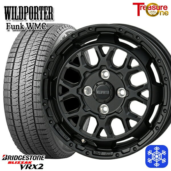 【取付対象】155/65R14 N-BOX タント 2023年製 ブリヂストン ブリザック VRX2 トレジャーワン ワイルドポーター ファンク WMC MBK 14インチ 4.5J 4H100 スタッドレスタイヤホイール4本セット