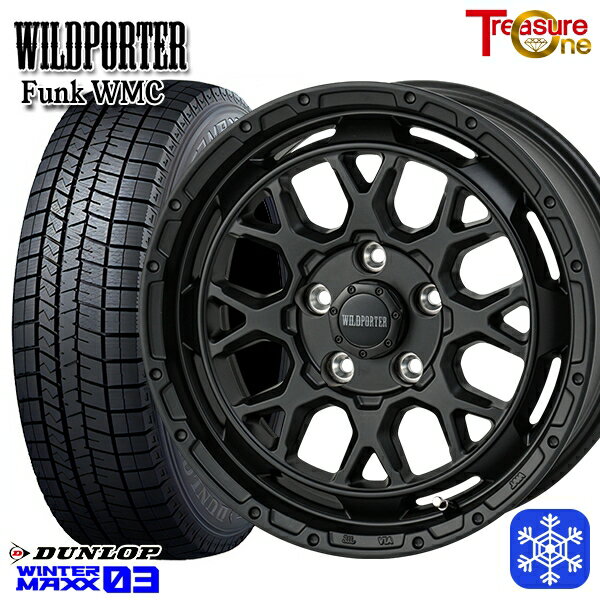 【取付対象】215/65R16 98Q アルファード ヴェルファイア 2023〜2024年製 ダンロップ ウィンターマックス WM03 トレジャーワン ワイルドポーター ファンク WMC MBK 16インチ 7.0J 5H114.3 スタッドレスタイヤホイール4本セット