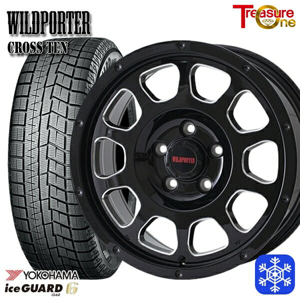 スタッドレスタイヤホイール4本セット 215/60R16 ヤリスクロス ヴェゼル 2021年製 ヨコハマ アイスガード IG60 トレジャーワン ワイルドポータークロステン BK/SM 16インチ 7.0J 5H114.3