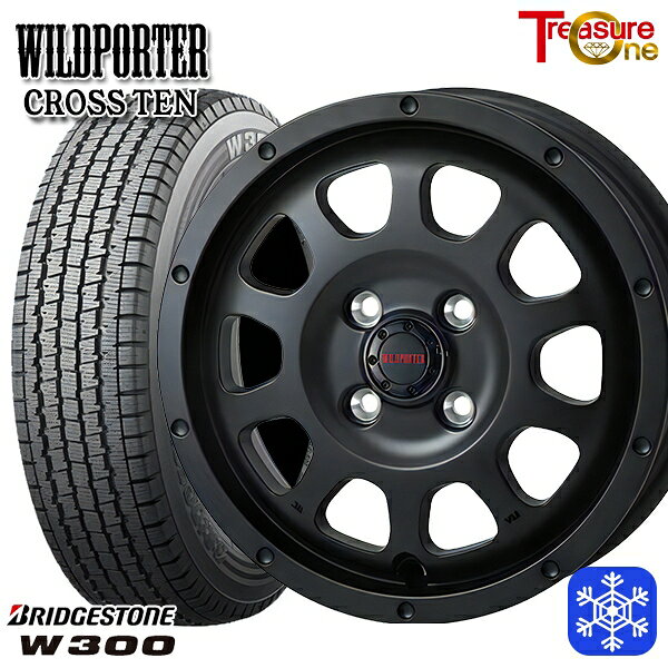 スタッドレスタイヤホイール4本セット 145/80R12 80/78N 2024〜2025年製 ブリヂストン W300 トレジャーワン ワイルドポータークロステン MB 12インチ 4.0J 4H100