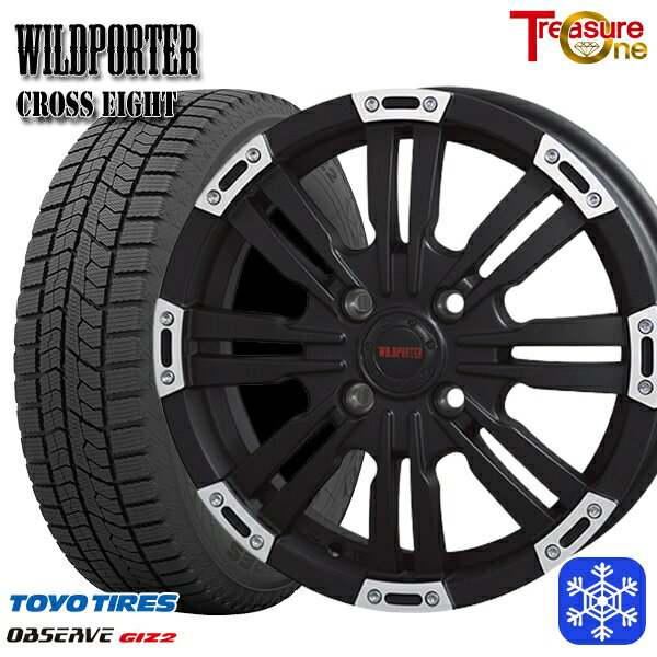 スタッドレスタイヤホイール4本セット 165/55R14 モコ ルークス 2022〜2023年製 トーヨー オブザーブ ギズ2 トレジャーワン ワイルドポータークロスエイト MB 14インチ 4.5J 4H100