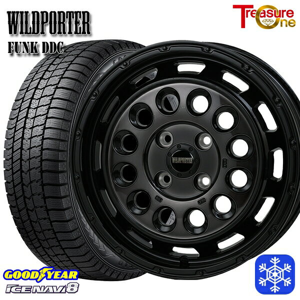 スタッドレスタイヤホイール4本セット 165/55R15 N-BOX タント 2023〜2024年製 グッドイヤー アイスナビ8 トレジャーワン ワイルドポーターファンク DDC BP/BC 15インチ 5.0J 4H100