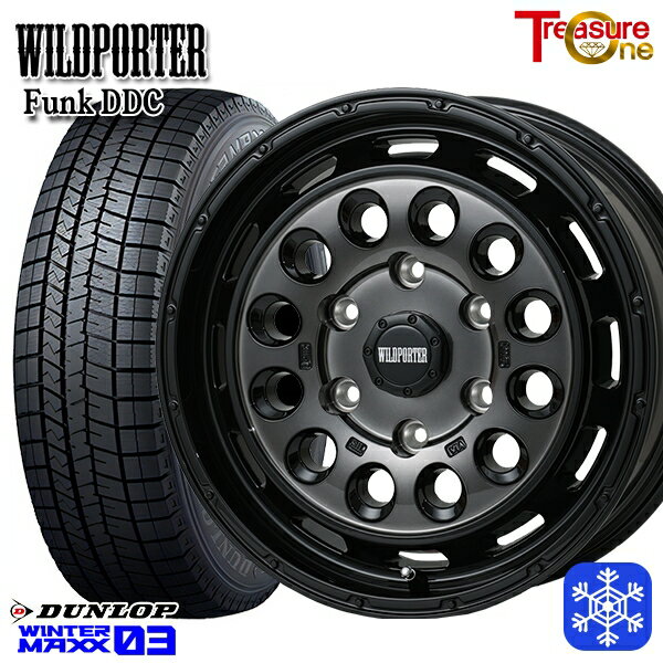 スタッドレスタイヤホイール4本セット 215/65R16 98Q ハイエース ※車検非対応 2024〜2025年製 ダンロップ ウィンターマックス WM03 トレジャーワン ワイルドポーターファンク DDC BP/BC 16インチ 6.5J 6H139.7