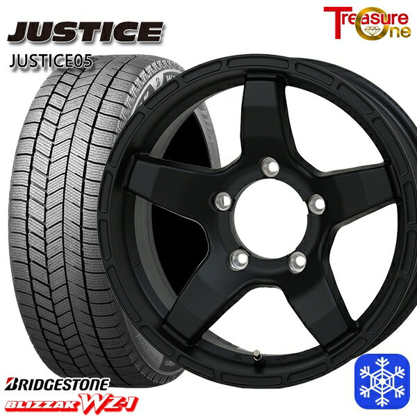 スタッドレスタイヤホイール4本セット 175/80R16 ジムニー 2025年製 ブリヂストン ブリザック WZ1 トレジャーワン ジャスティス05 BK 16インチ 5.5J 5H139.7