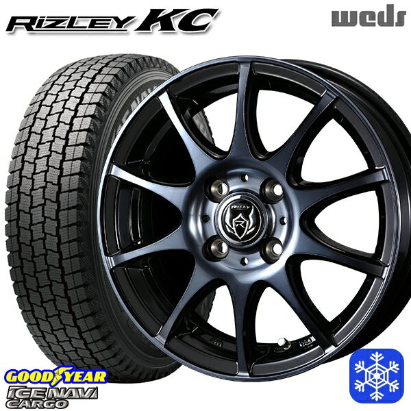 スタッドレスタイヤホイール4本セット 145R12 6PR （145/80R12） 2024〜2025年製 グッドイヤー アイスナビカーゴ ウェッズ ライツレーKC BPBC 12インチ 4.0J 4H100