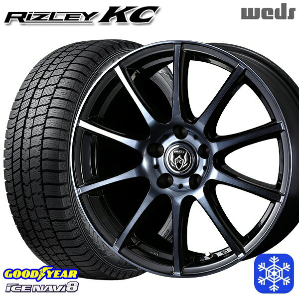 スタッドレスタイヤホイール4本セット 205/65R15 ステップワゴン オデッセイ 2022〜2023年製 グッドイヤー アイスナビ8 Weds ウェッズ ライツレーKC ブラックポリッシュBC 15インチ 6.0J 5H114.3