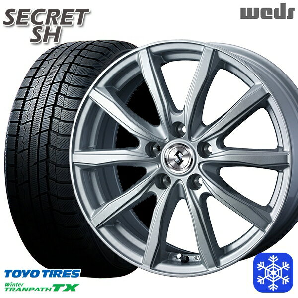 【取付対象】215/60R16 ヤリスクロス ヴェゼル 2022〜2023年製 トーヨー ウィンタートランパス TX Weds ウェッズ シークレット SH シルバー 16インチ 6.5J 5穴 114.3 スタッドレスタイヤホイール4本セット 送料無料