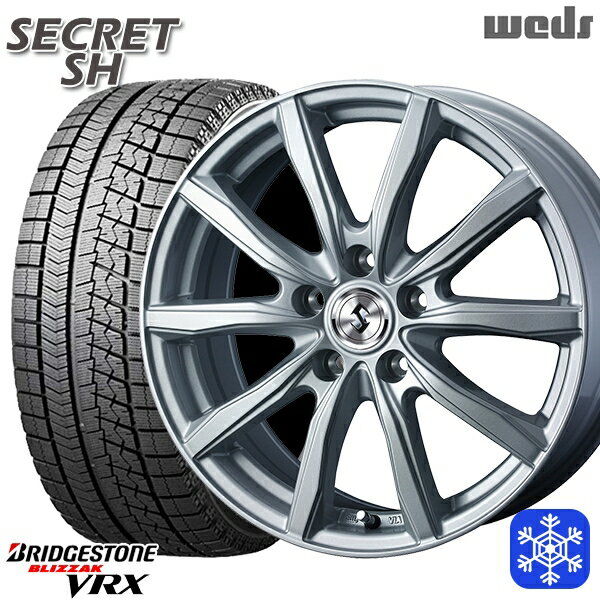 【取付対象】215/60R16 ヤリスクロス ヴェゼル 2022年製 ブリヂストン ブリザック VRX Weds ウェッズ シークレット SH シルバー 16インチ 6.5J 5穴 114.3 スタッドレスタイヤホイール4本セット 送料無料