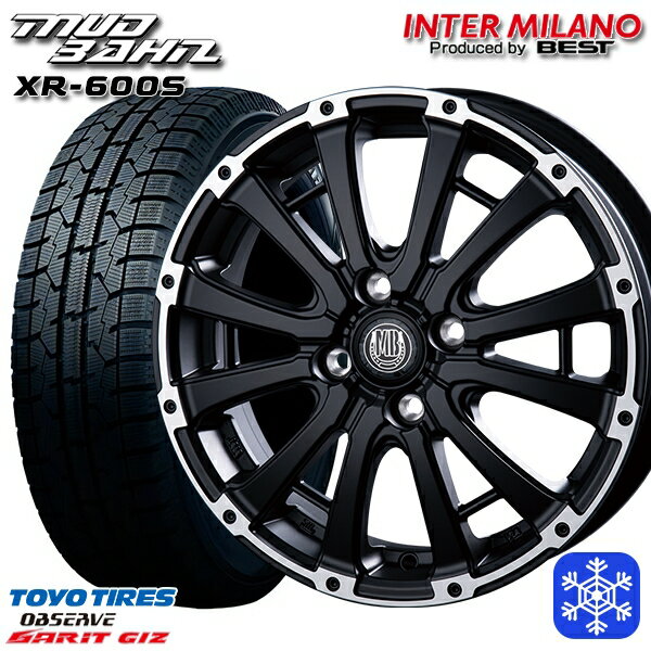 スタッドレスタイヤホイール4本セット 165/55R14 モコ ルークス 2022〜2023年製 トーヨー ガリット ギズ インターミラノ マッドバーン XR-600S SGB/RP 14インチ 4.5J 4H100
