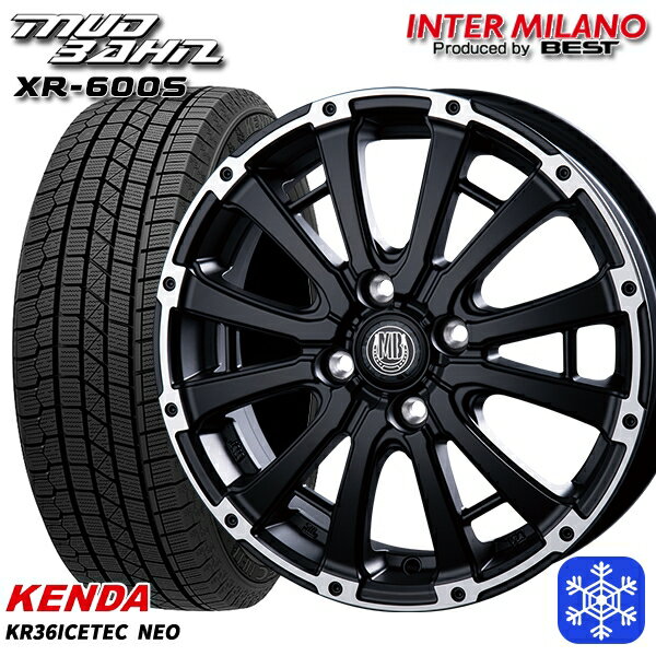 スタッドレスタイヤホイール4本セット 165/55R14 モコ ルークス 2025年製 ケンダ アイステックネオ KR36 インターミラノ マッドバーン XR-600S SGB/RP 14インチ 4.5J 4H100