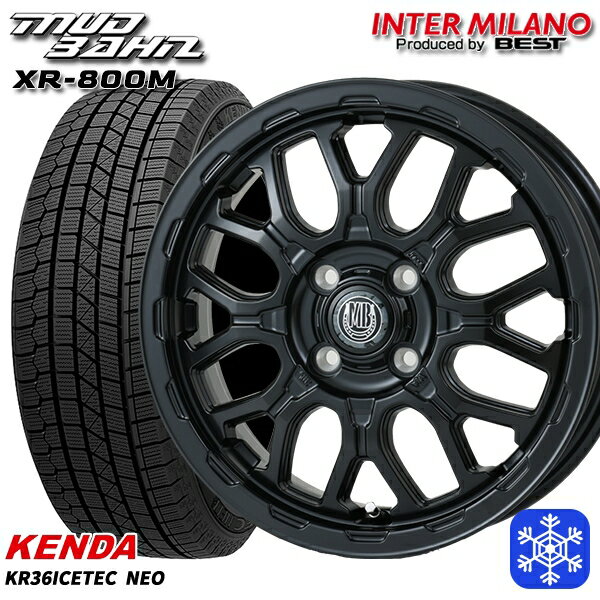 スタッドレスタイヤホイール4本セット 165/55R14 モコ ルークス 2025年製 ケンダ アイステックネオ KR36 インターミラノ マッドバーン XR-800M MBK 14インチ 4.5J 4H100