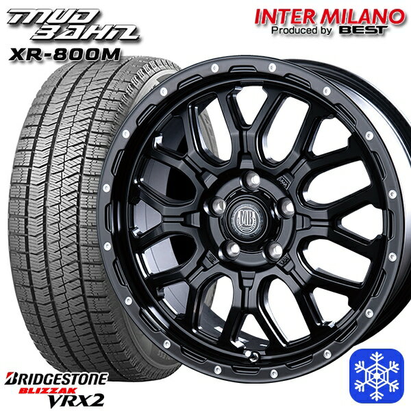 スタッドレスタイヤホイール4本セット 215/50R17 マツダ3 セレナ 2023〜2024年製 ブリヂストン ブリザック VRX2 インターミラノ マッドバーン XR-800M MBK/PP 17インチ 7.0J 5H114.3