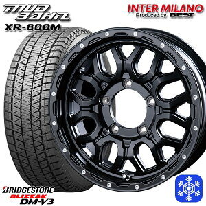 【取付対象】215/70R16 100Q ジムニー 2021〜2022年製 ブリヂストン ブリザック DM-V3 インターミラノ マッドバーン XR-800M MBK/PP 16インチ 5.5J 5穴 139.7 スタッドレスタイヤホイール4本セット 送料無料