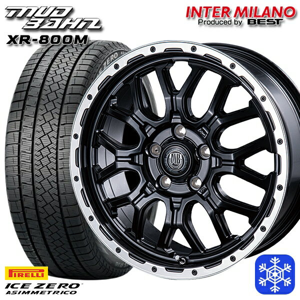スタッドレスタイヤホイール4本セット 215/50R17 マツダ3 セレナ 2022〜2023年製 ピレリ アイスゼロアシンメトリコ インターミラノ マッドバーン XR-800M MBK/RP 17インチ 7.0J 5H114.3