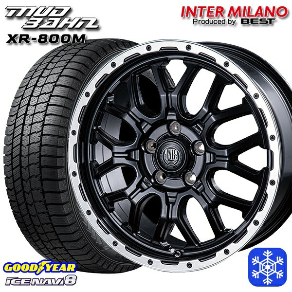 スタッドレスタイヤホイール4本セット 225/60R17 アルファード ヴェルファイア 2023〜2024年製 グッドイヤー アイスナビ8 インターミラノ マッドバーン XR-800M MBK/RP 17インチ 7.0J 5H114.3