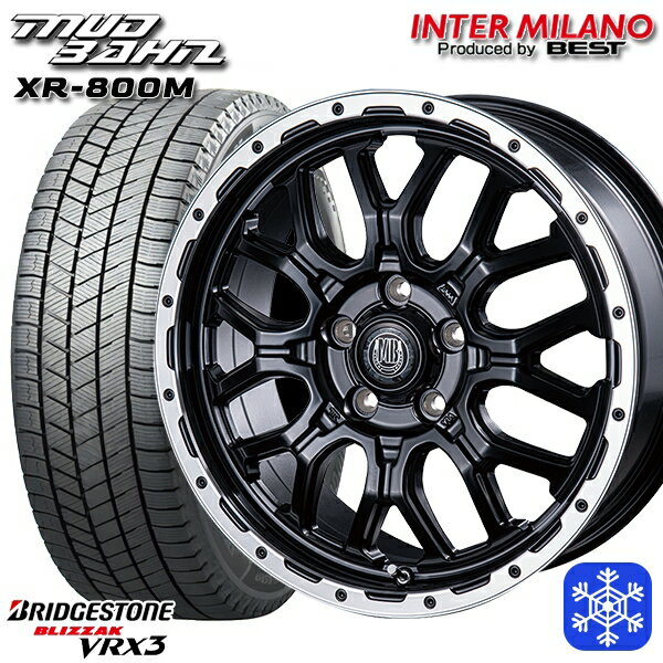 スタッドレスタイヤホイール4本セット 225/60R17 アルファード ヴェルファイア 2023〜2024年製 ブリヂストン ブリザック VRX3 インターミラノ マッドバーン XR-800M MBK/RP 17インチ 7.0J 5H114.3