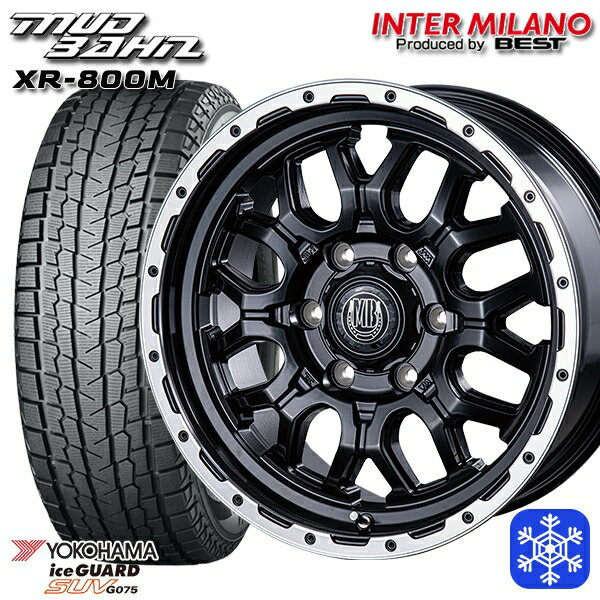 スタッドレスタイヤホイール4本セット 265/65R17 ハイラックス プラド 2023〜2024年製 ヨコハマ アイスガードSUV G075 インターミラノ マッドバーン XR-800M MBK/RP 17インチ 7.5J 6H139.7