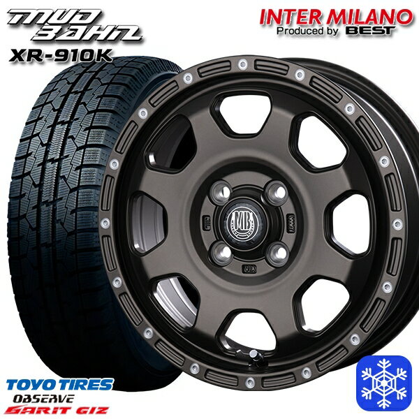 スタッドレスタイヤホイール4本セット 165/55R14 モコ ルークス 2022〜2023年製 トーヨー ガリット ギズ インターミラノ マッドバーン XR-910K MBR/PP 14インチ 4.5J 4H100