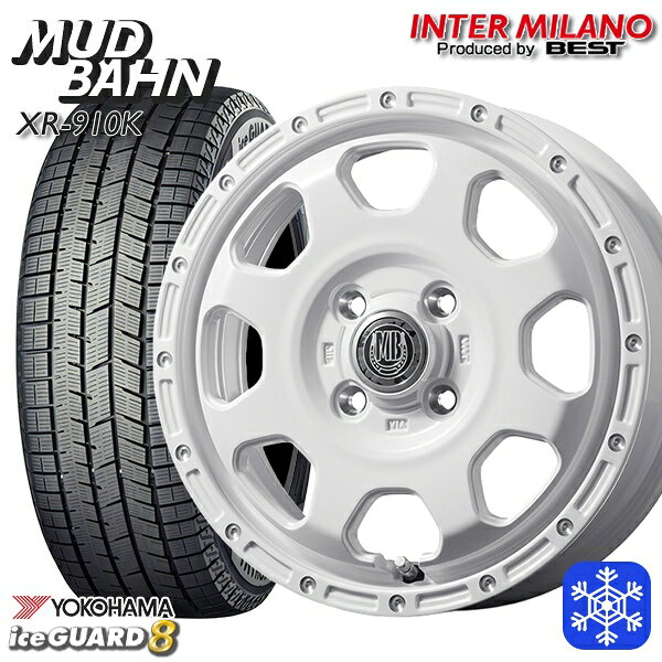 スタッドレスタイヤホイール4本セット 165/60R15 ハスラー ソリオ 2025年製 ヨコハマ アイスガード8 IG80 インターミラノ マッドバーン XR-910K PWH/PP 15インチ 4.5J 4H100+45