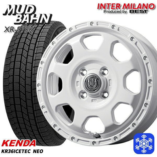 スタッドレスタイヤホイール4本セット 165/55R14 モコ ルークス 2025年製 ケンダ アイステックネオ KR36 インターミラノ マッドバーン XR-910K PWH/PP 14インチ 4.5J 4H100+45