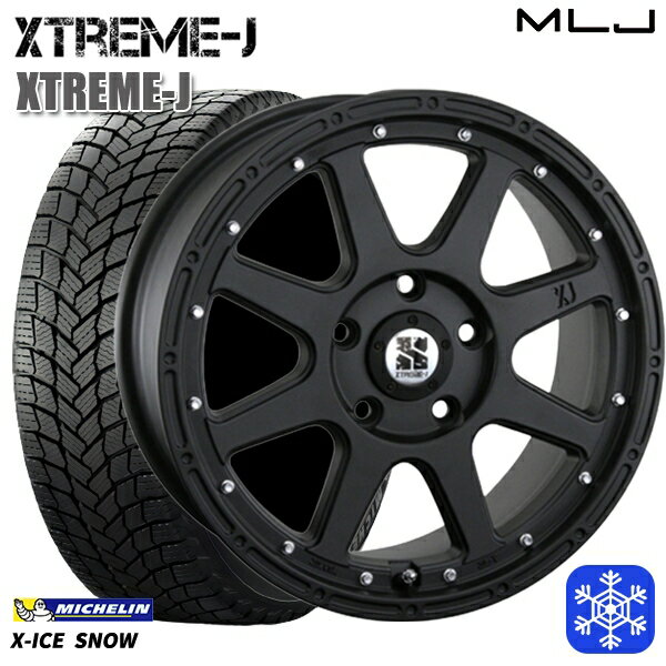 スタッドレスタイヤホイール4本セット 225/45R18 クラウン レヴォーグ 2024〜2025年製 ミシュラン エックスアイススノー MLJ エクストリームJ フラットブラック 18インチ 8.0J 5H114.3