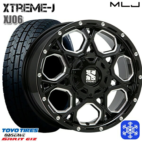 スタッドレスタイヤホイール4本セット 225/50R17 アテンザスポーツ エスティマ 2022年製 トーヨー ガリット ギズ MLJ エクストリームJ XJ06 グロスブラックミルド 17インチ 7.0J 5H114.3