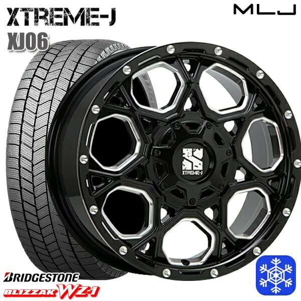 スタッドレスタイヤホイール4本セット 215/60R16 ヤリスクロス ヴェゼル 2025年製 ブリヂストン ブリザック WZ1 MLJ エクストリームJ XJ06 グロスブラックミルド 16インチ 7.0J 5H114.3