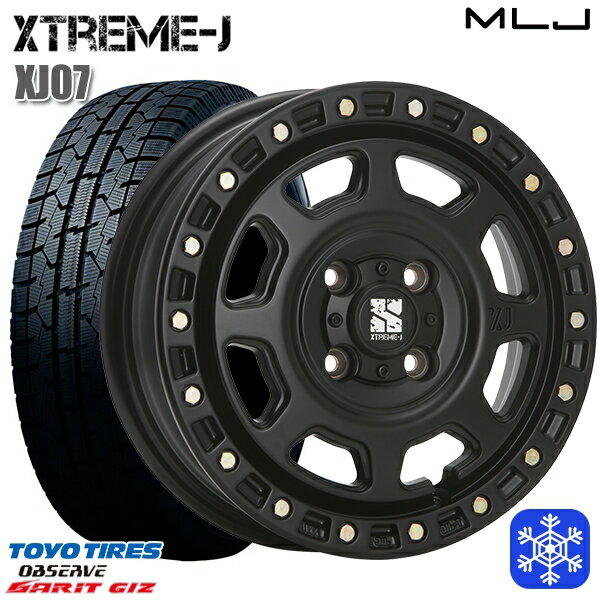 スタッドレスタイヤホイール4本セット 155/65R13 モコ ルークス 2023年製 トーヨー ガリット ギズ MLJ エクストリームJ XJ07 サテンブラック 13インチ 4.0J 4H100