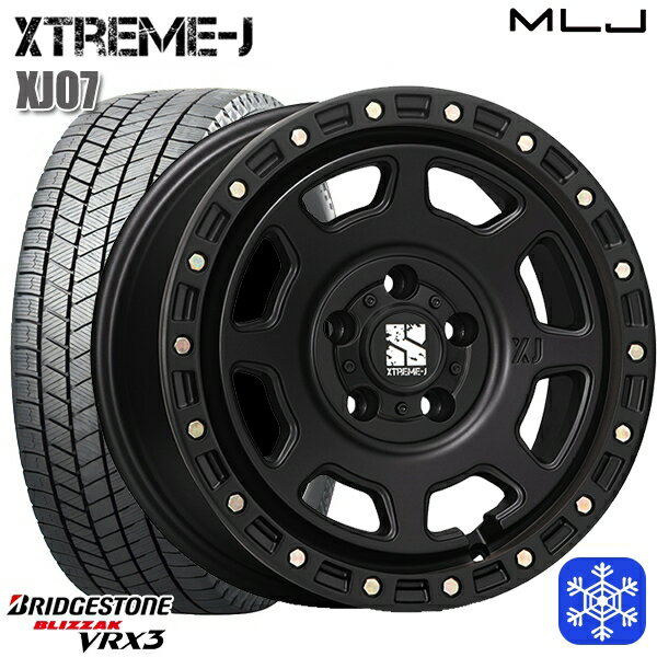 スタッドレスタイヤホイール4本セット 225/60R17 アルファード ヴェルファイア 2023〜2024年製 ブリヂストン ブリザック VRX3 MLJ エクストリームJ XJ07 サテンブラック 17インチ 8.0J 5H114.3